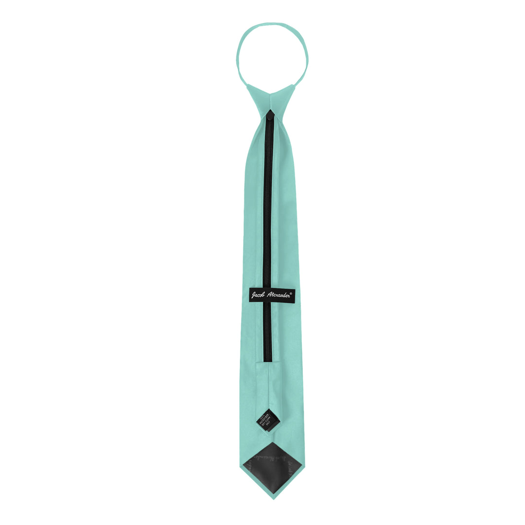 Solid Zipper Tie - Aqua