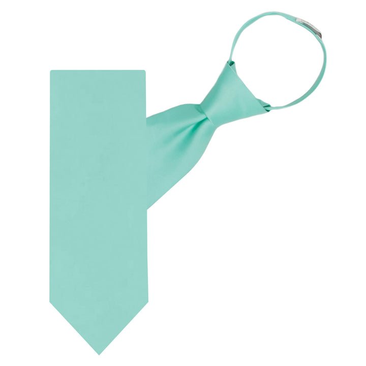 Solid Zipper Tie - Aqua