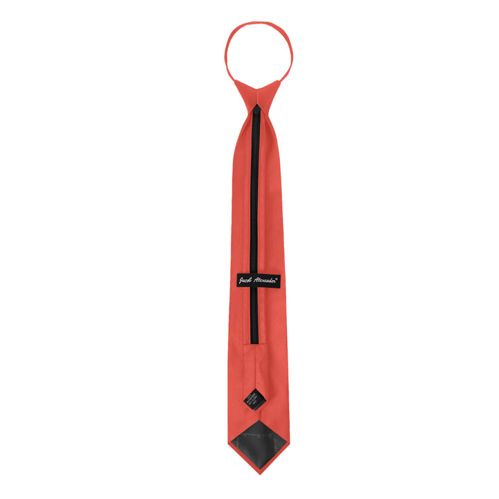 Solid Zipper Tie - Coral