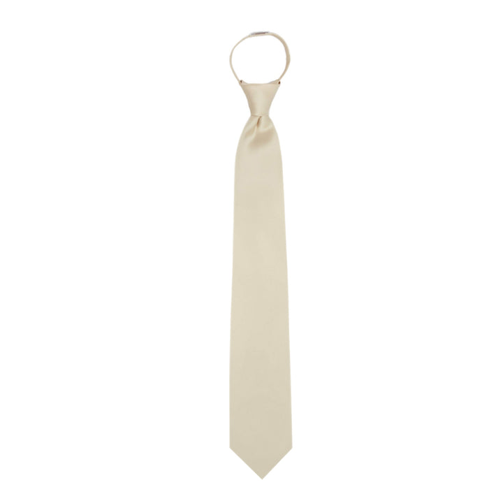 Solid Zipper Tie - Champagne