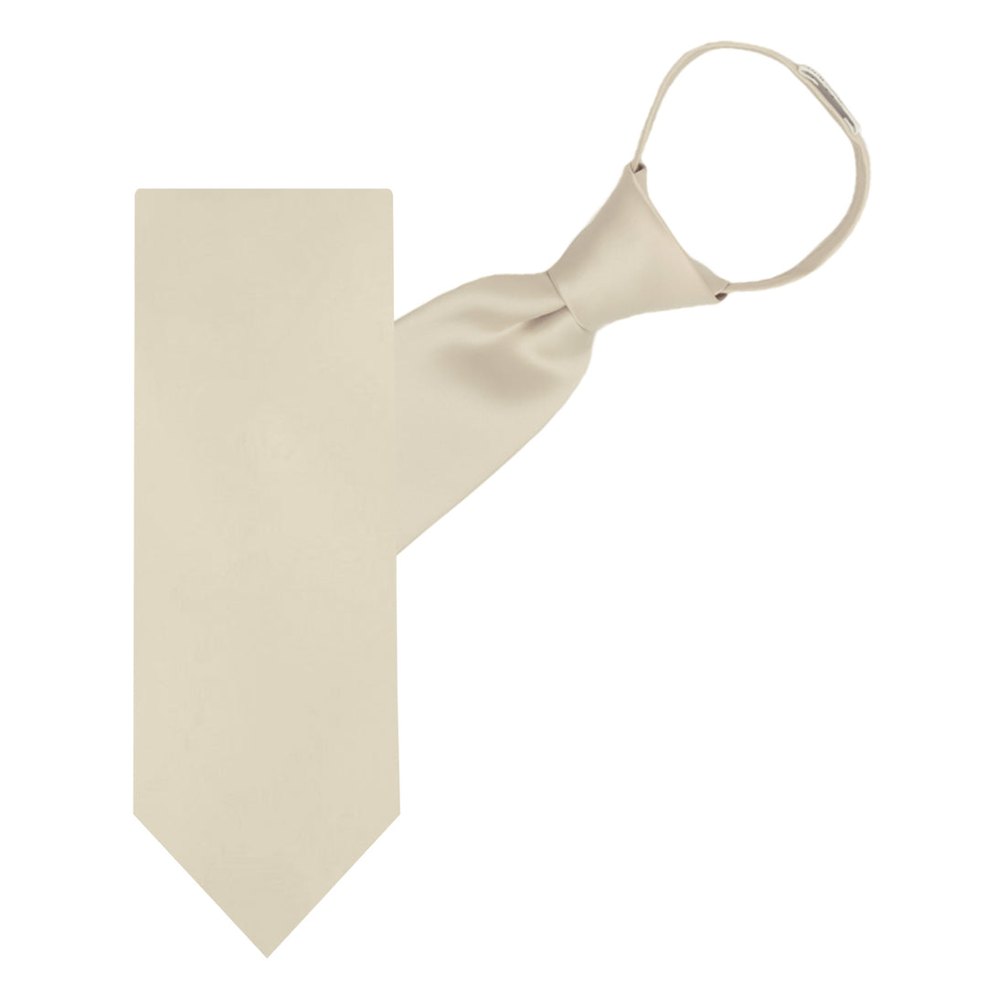 Solid Zipper Tie - Champagne