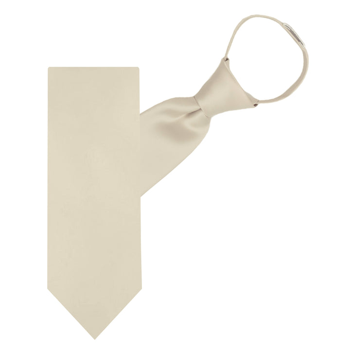 Solid Zipper Tie - Champagne