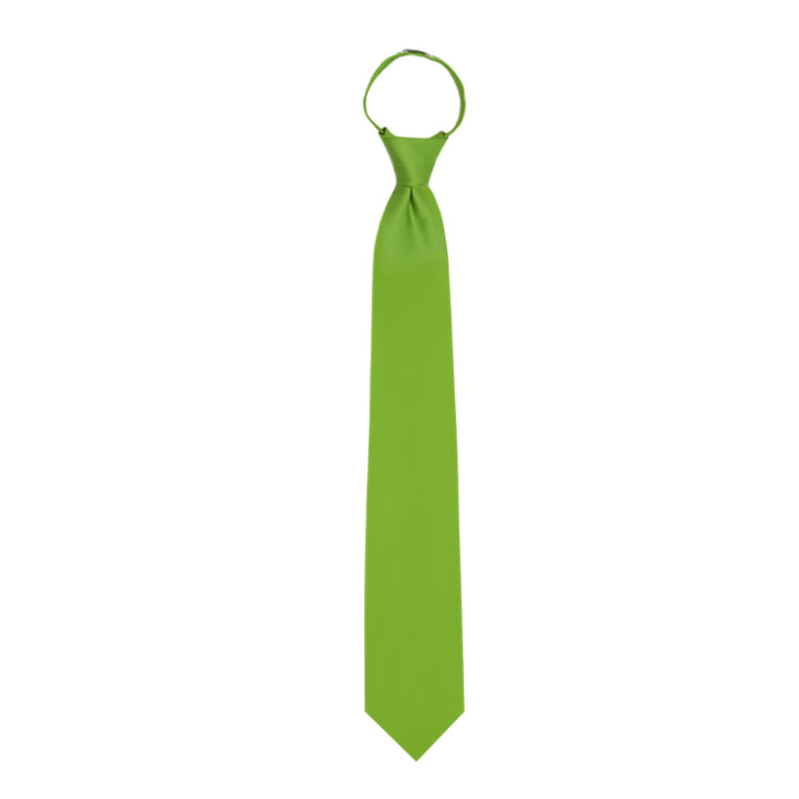 Solid Zipper Tie - Apple Green