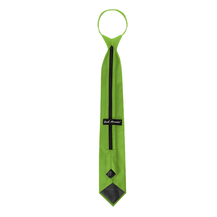 Solid Zipper Tie - Apple Green
