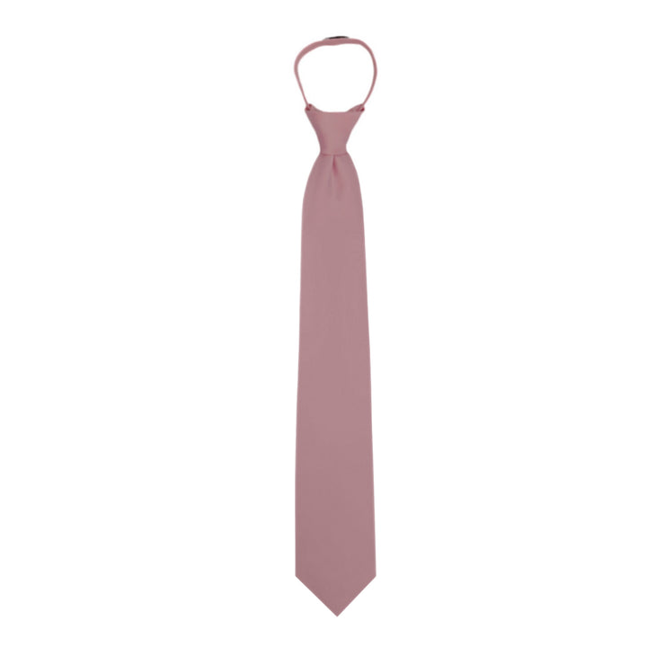 Solid Zipper Tie - Dusty Rose