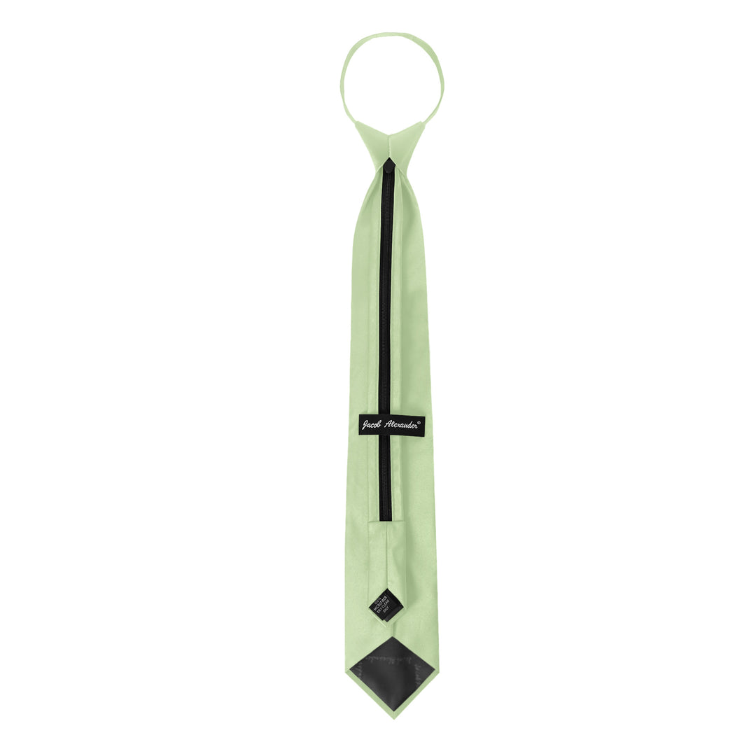 Solid Zipper Tie - Honeydew