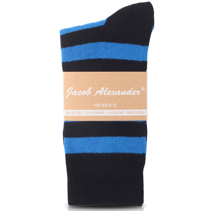 College Stripe Black & Royal Blue Crew Socks