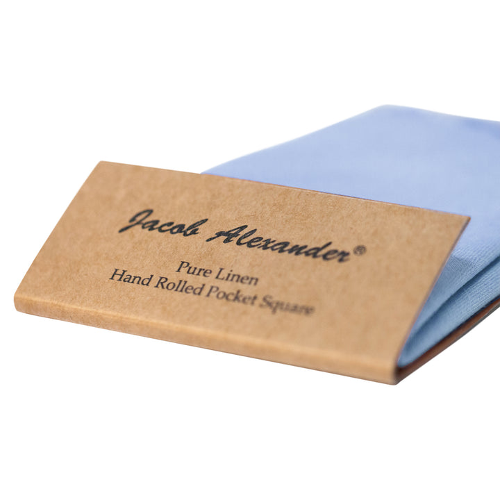 Solid Linen Pocket Square - Baby Blue