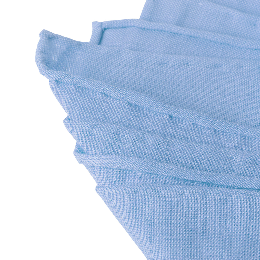 Solid Linen Pocket Square - Baby Blue