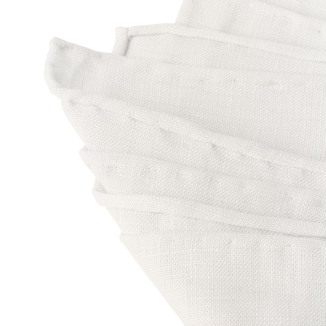 Solid Linen Pocket Square - White