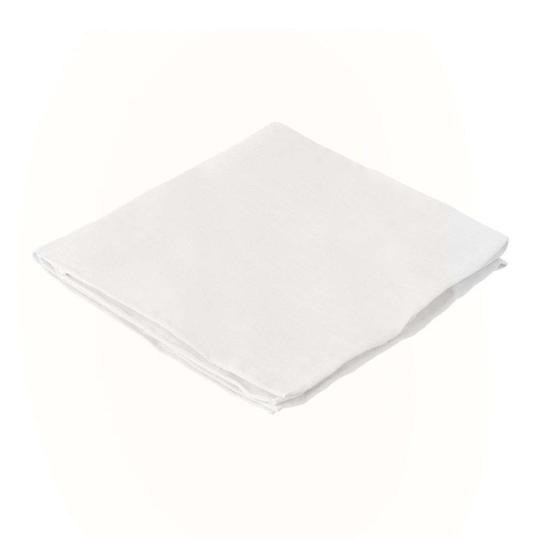 Solid Linen Pocket Square - White