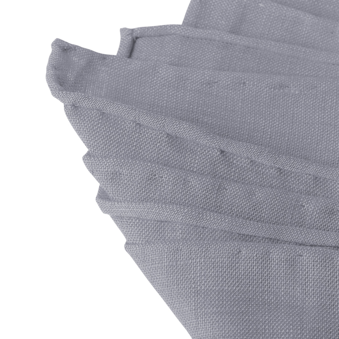 Solid Linen Pocket Square - Silver