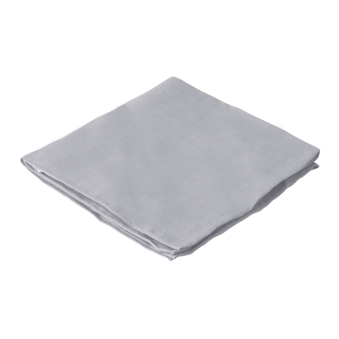 Solid Linen Pocket Square - Silver