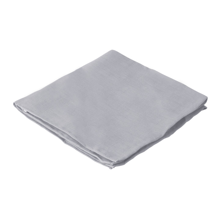 Solid Linen Pocket Square - Silver