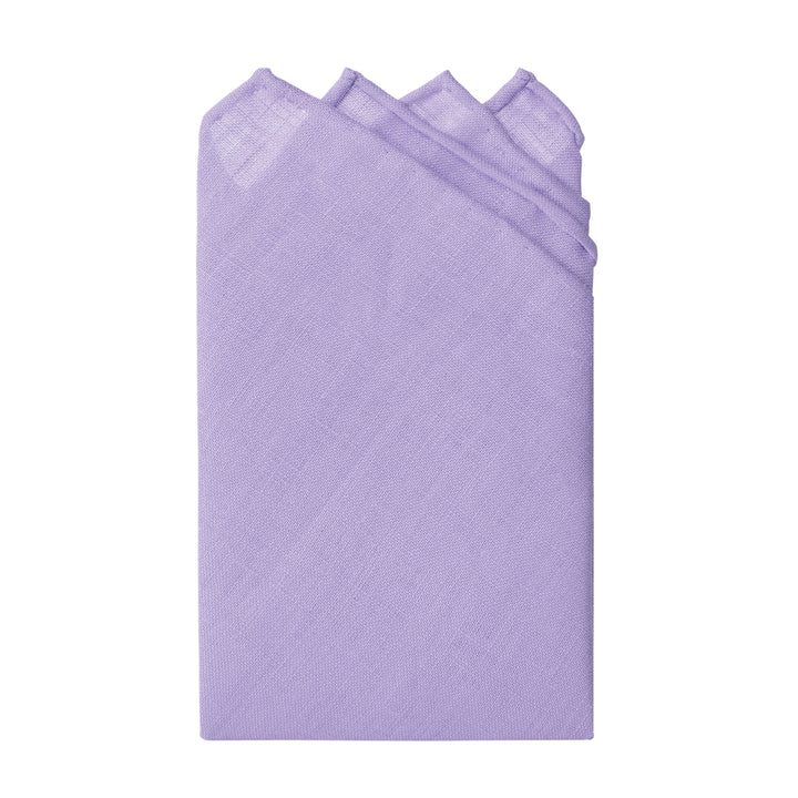 Solid Linen Pocket Square - Lavender