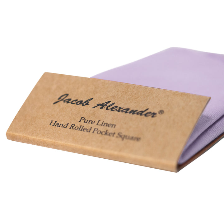 Solid Linen Pocket Square - Lavender