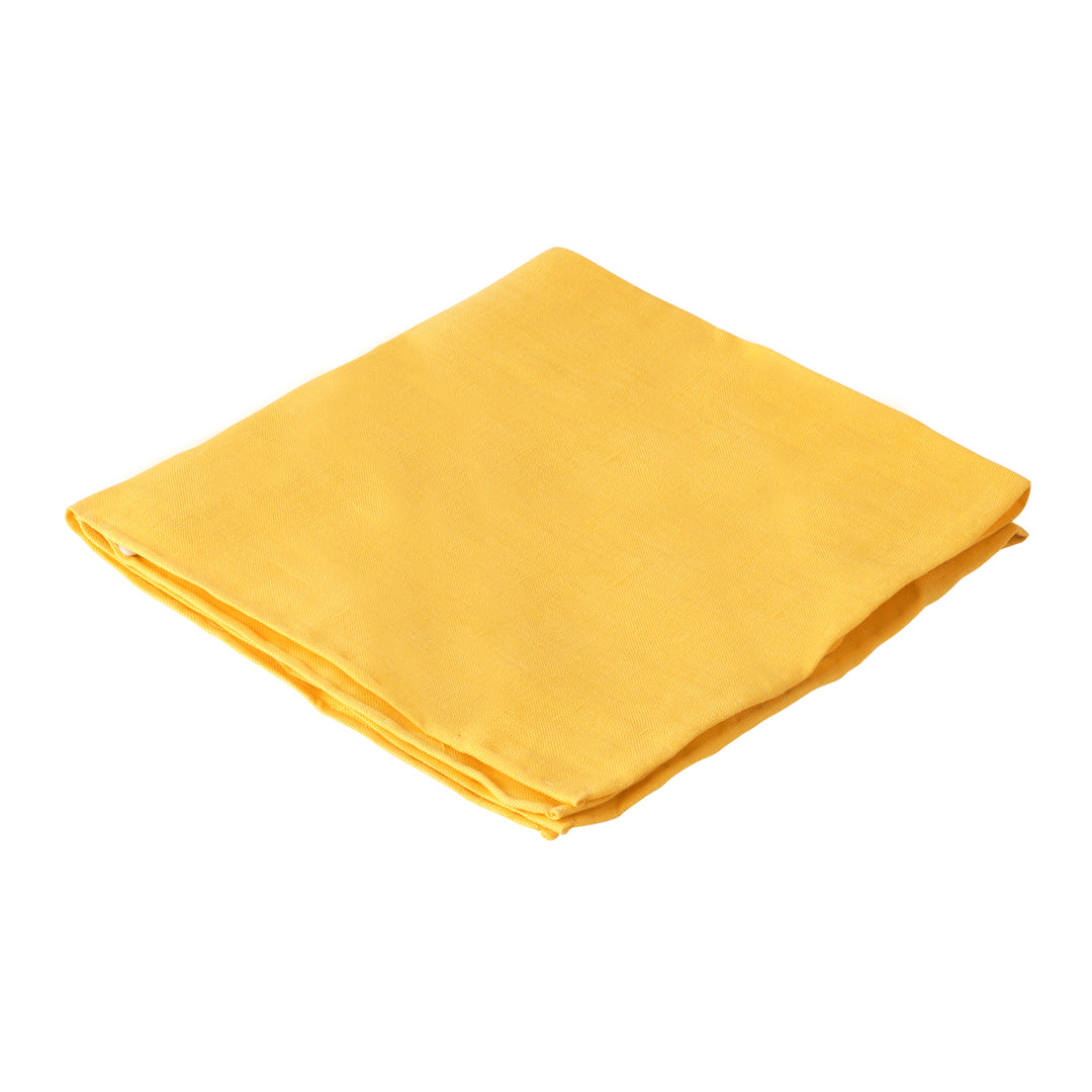 Solid Linen Pocket Square - Gold