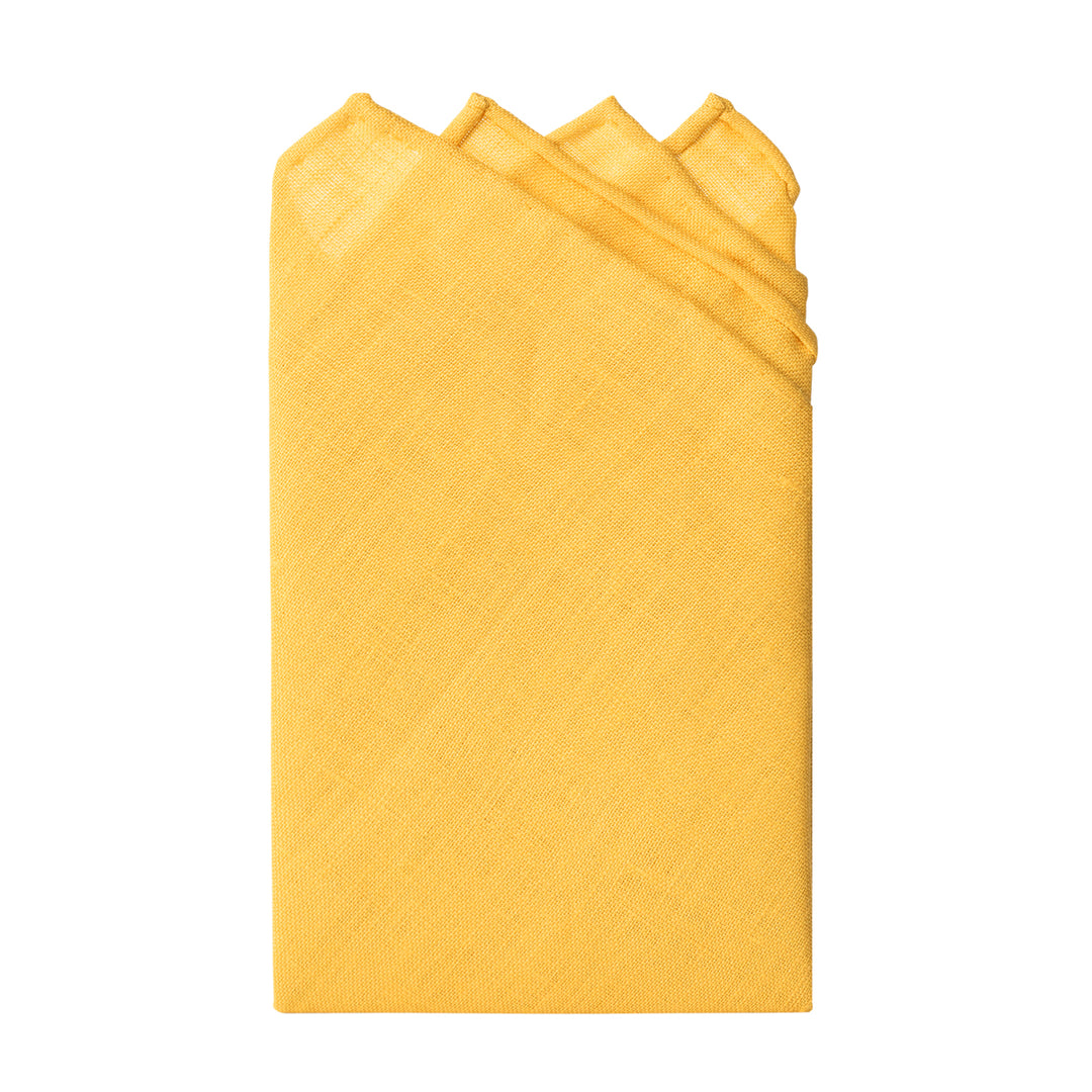 Wedding Solid Linen Pocket Square - Gold