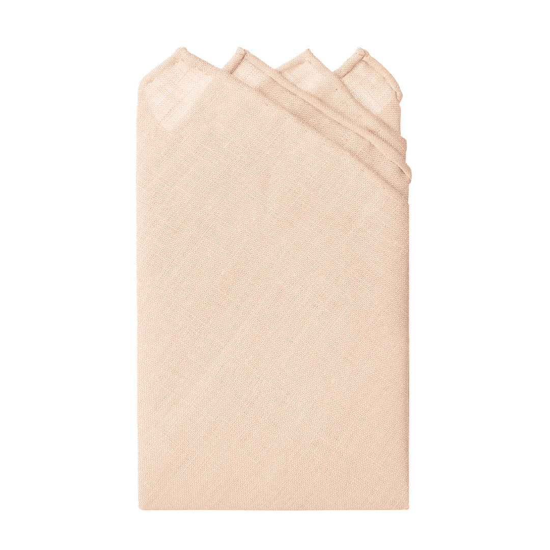 Solid Linen Pocket Square - Light Peach