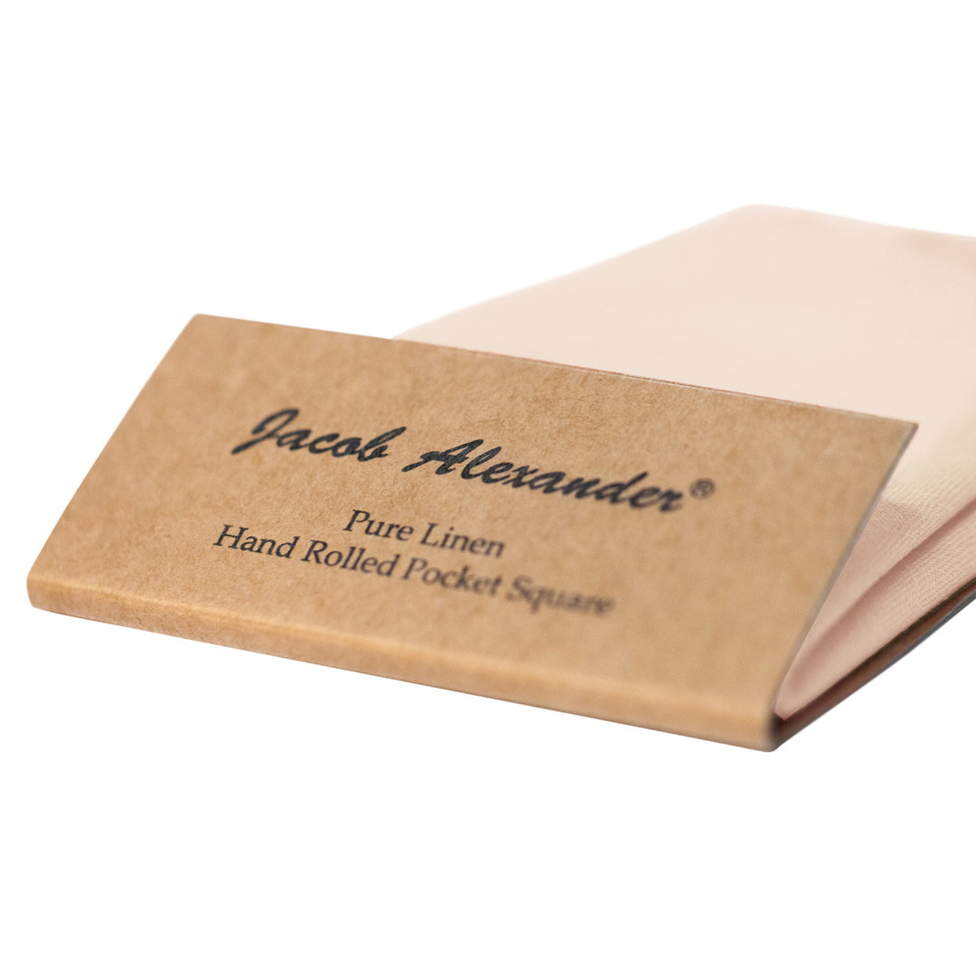 Solid Linen Pocket Square - Light Peach