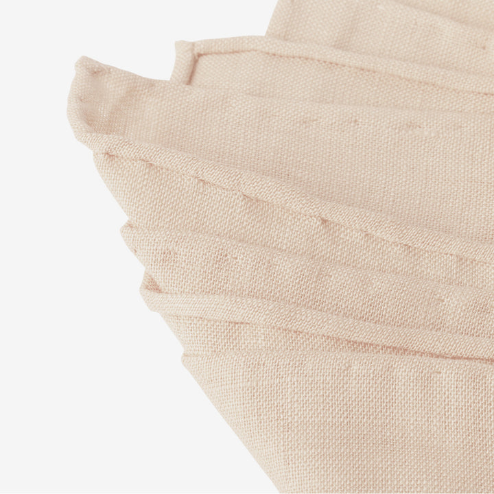 Solid Linen Pocket Square - Light Peach