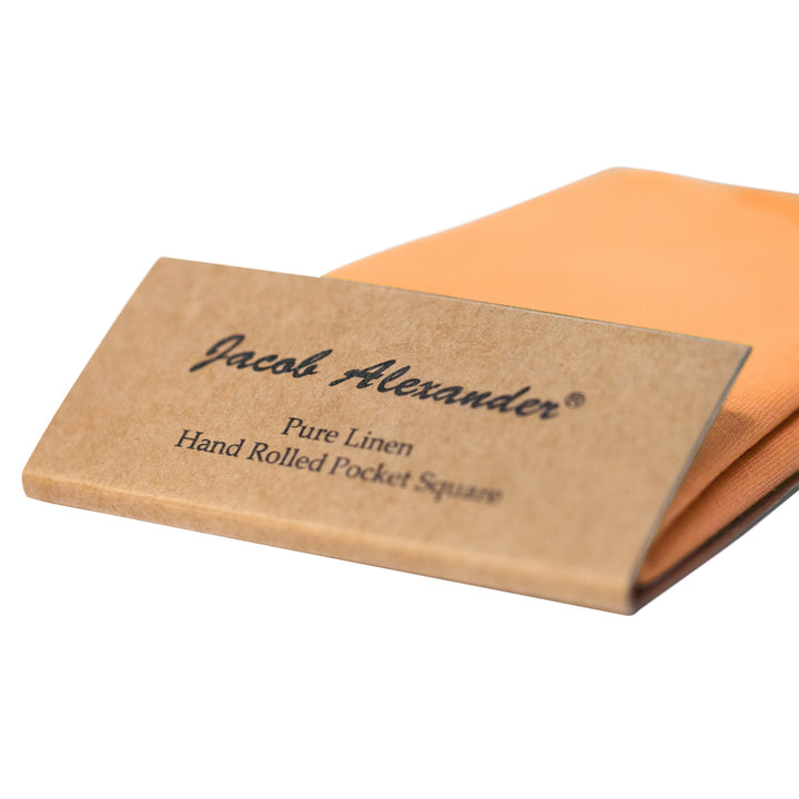 Solid Linen Pocket Square - Peach