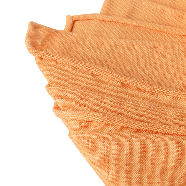 Solid Linen Pocket Square - Peach
