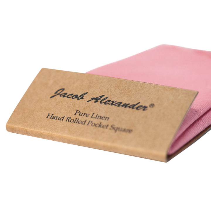 Solid Linen Pocket Square - Light Pink