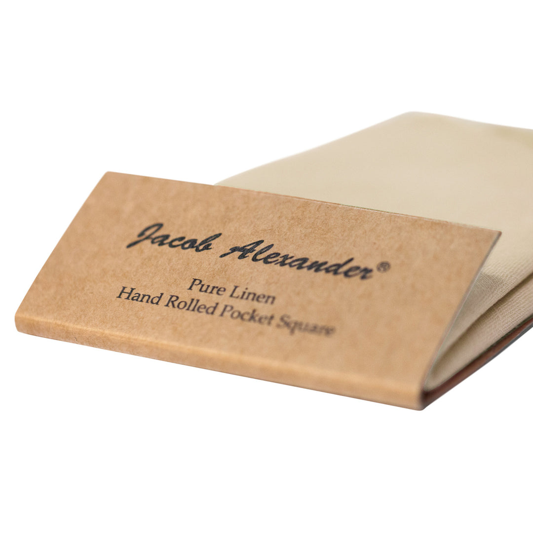 Solid Linen Pocket Square - Tan