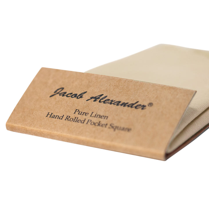 Solid Linen Pocket Square - Tan