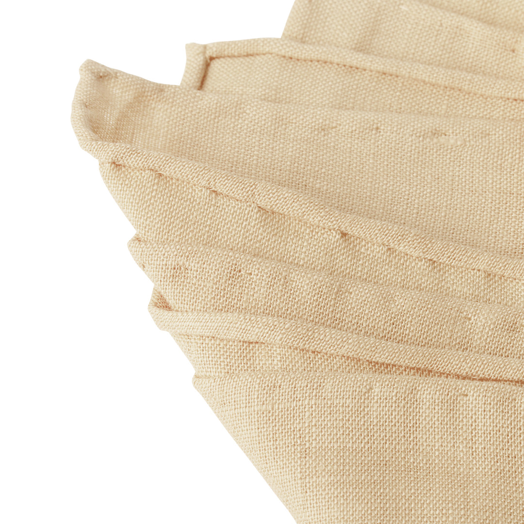 Solid Linen Pocket Square - Tan