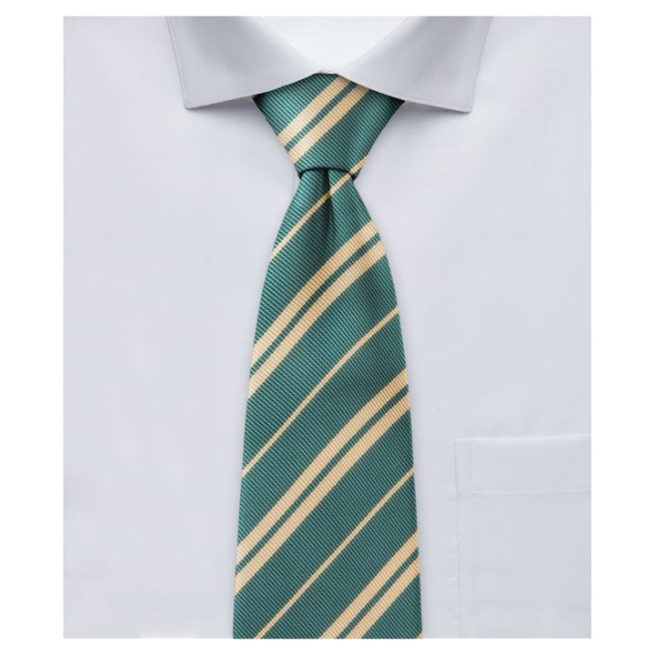 Double Gold Stripe Tie - Hunter