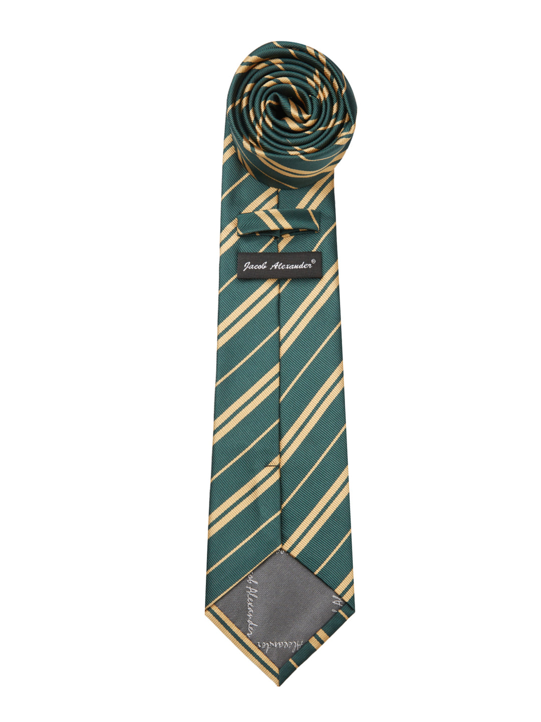 Double Gold Stripe Tie - Hunter
