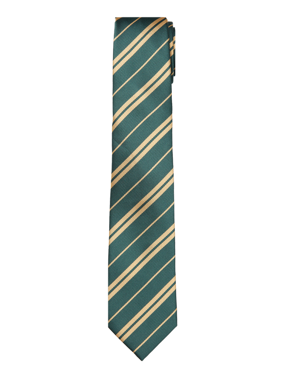 Double Gold Stripe Slim Tie - Hunter