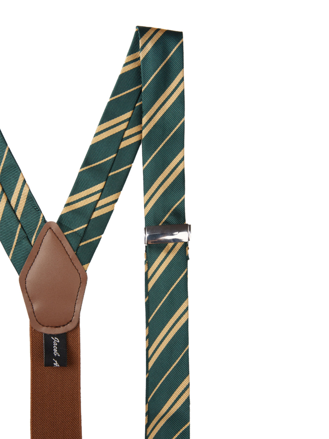 Double Gold Stripe Suspenders - Hunter