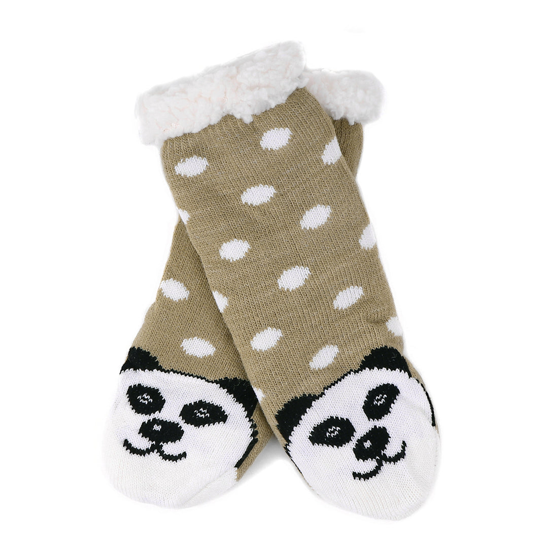 Kid's Plush Winter Fleece Panda Sherpa Socks