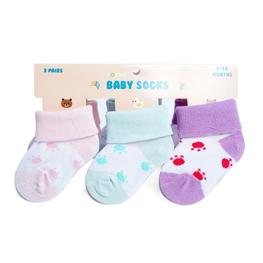 Babies' Paw Print Novelty Socks 6 Pair Pack