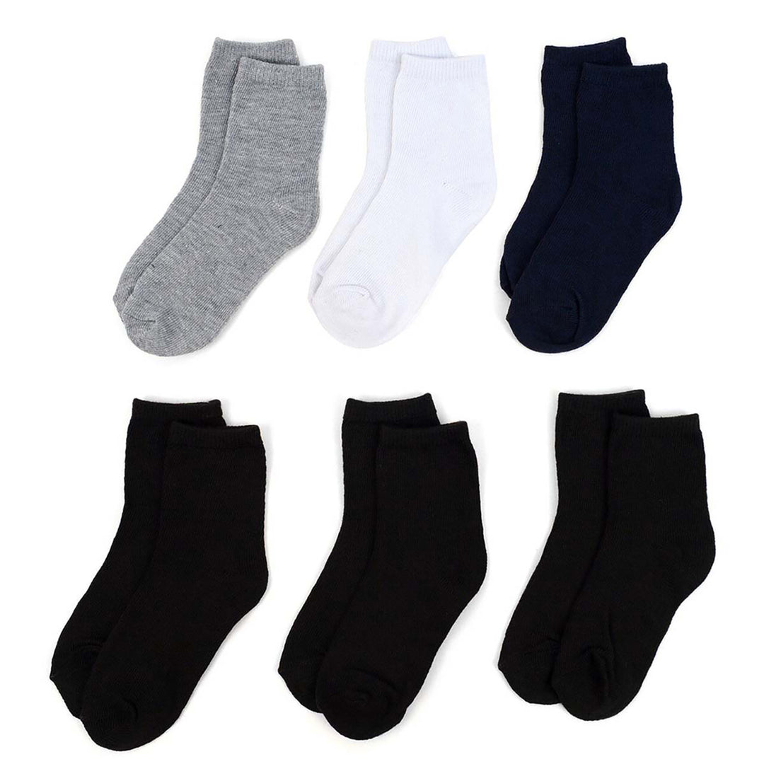 6 Pairs of Toddlers' Solid Color Socks