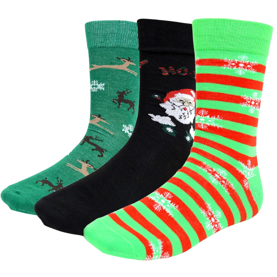 Christmas Holidays Crew Novelty Socks 3 Pair Pack