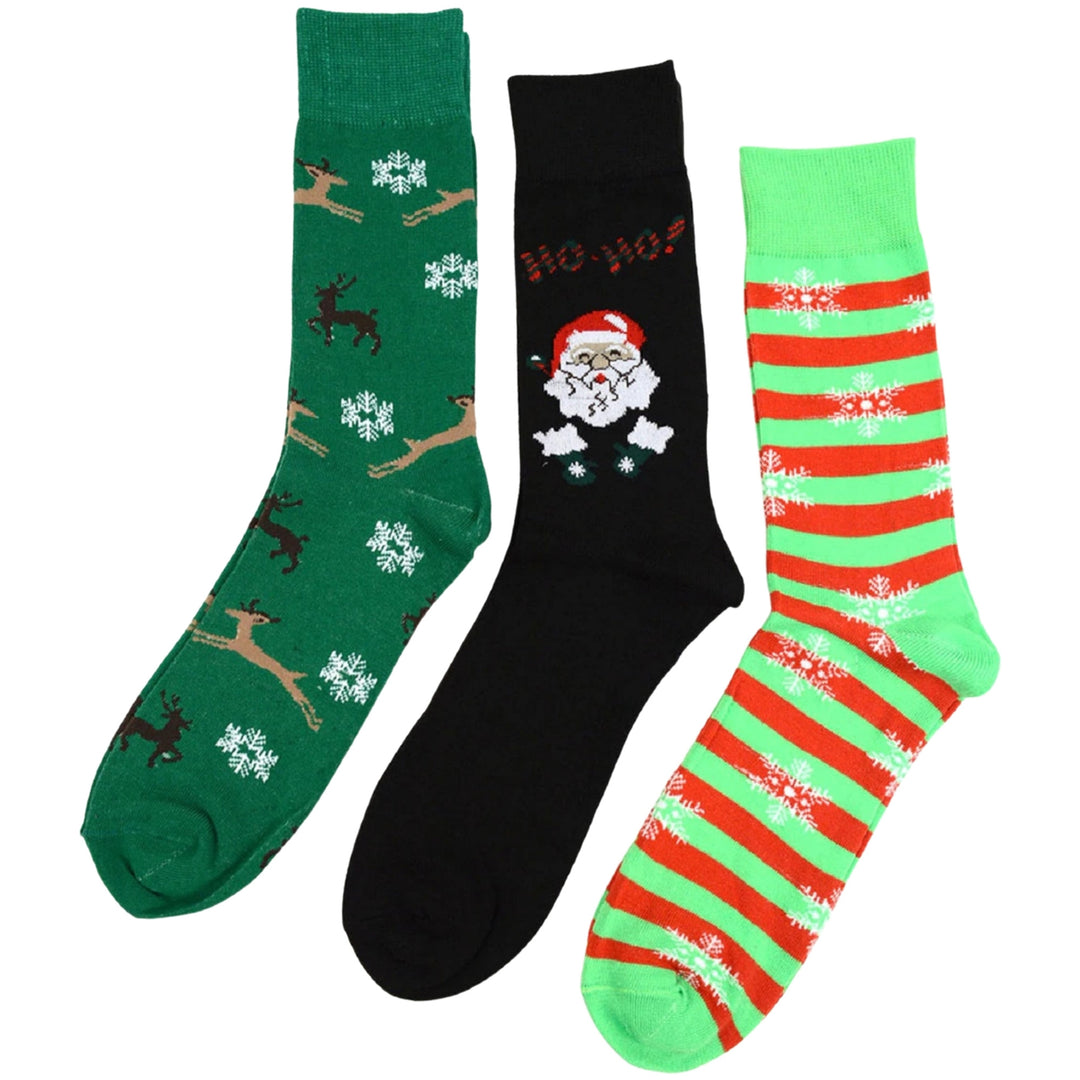 Christmas Holidays Crew Novelty Socks 3 Pair Pack