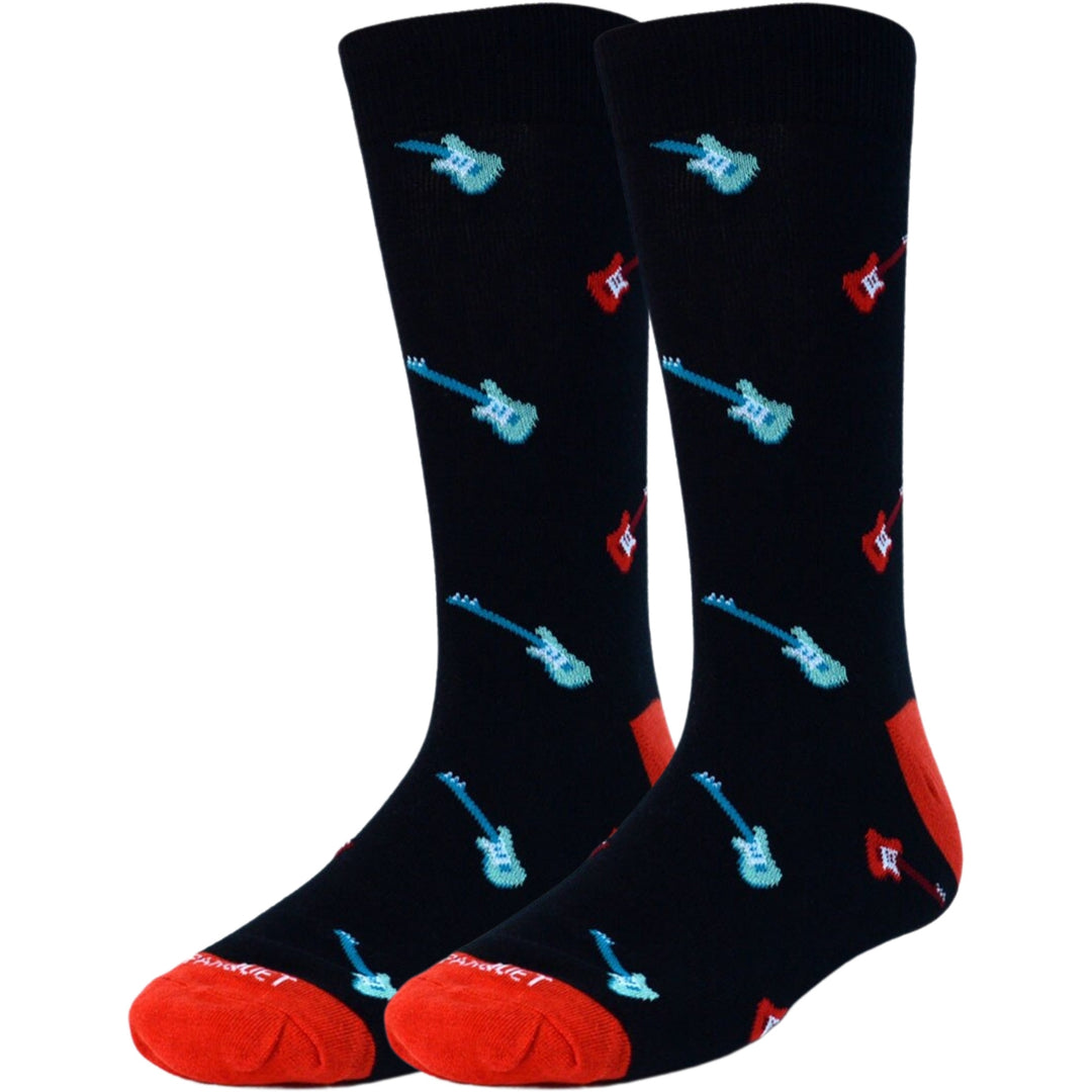 Guitars Premium Crew Novelty Socks - Black