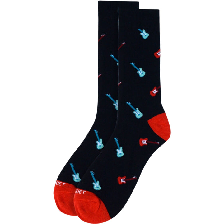 Guitars Premium Crew Novelty Socks - Black