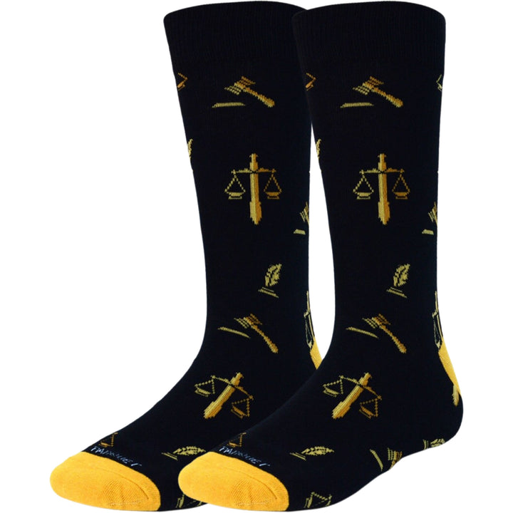 Law & Order Justice Premium Crew Novelty Socks - Black