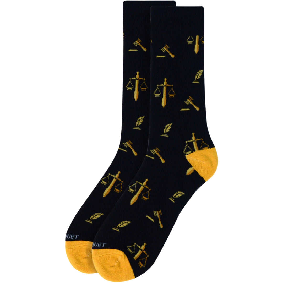 Law & Order Justice Premium Crew Novelty Socks - Black