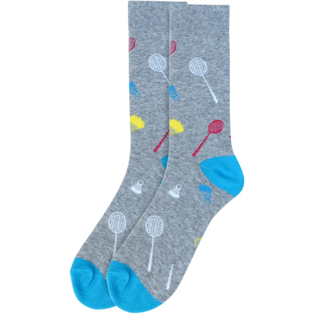 Badminton Premium Crew Novelty Socks - Gray