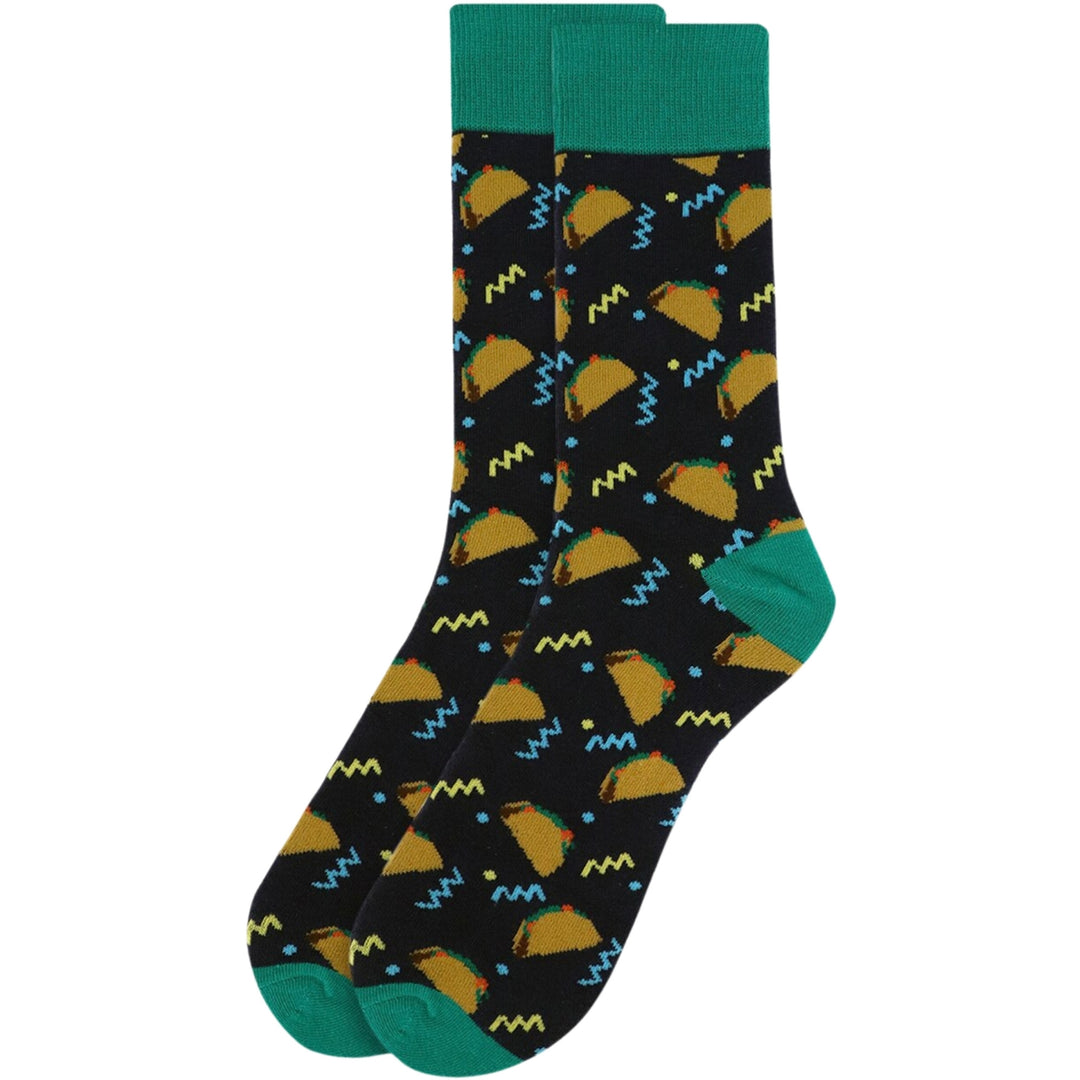 Taco Party Crew Novelty Socks - Navy