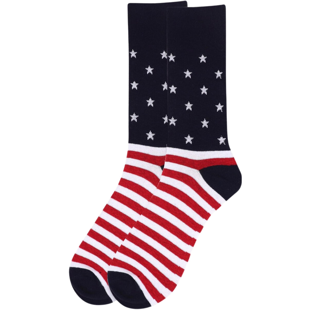 USA Stars & Stripes Crew Novelty Socks - Navy