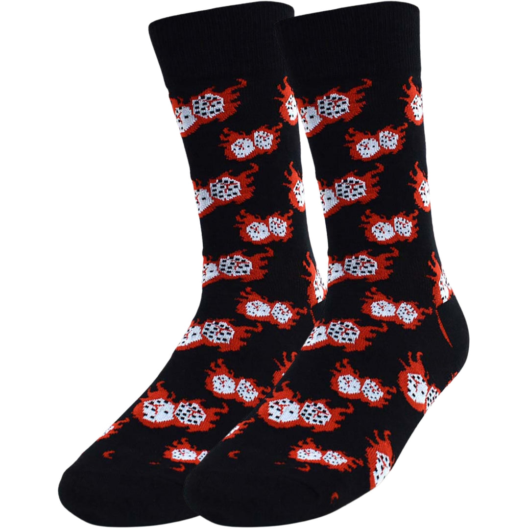 Fire Dice Crew Novelty Socks - Black