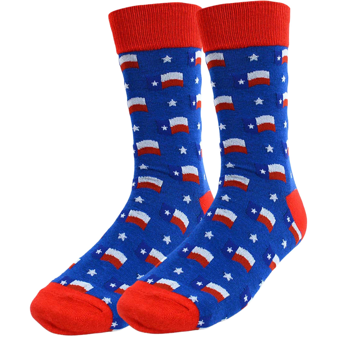 Texas Flag Crew Novelty Socks - Royal Blue