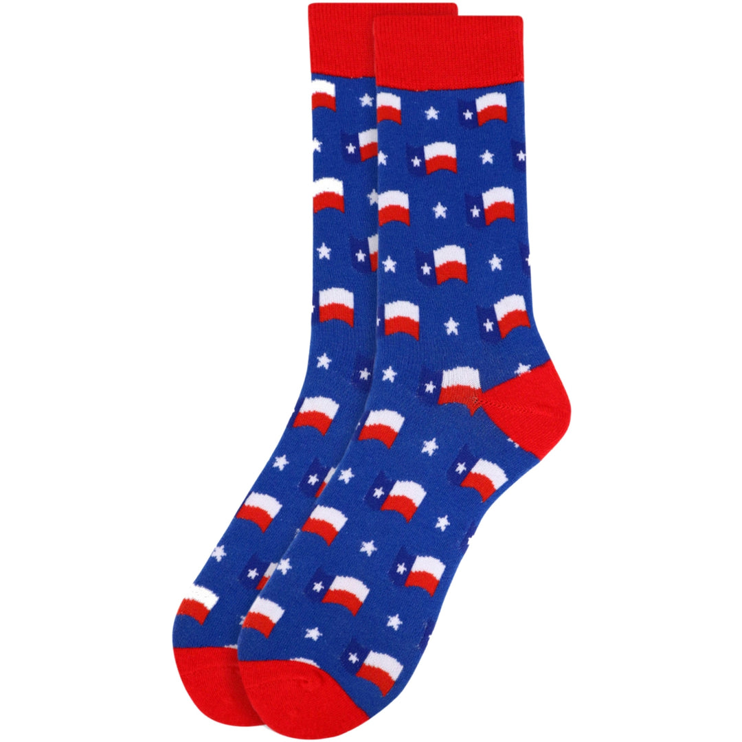 Texas Flag Crew Novelty Socks - Royal Blue